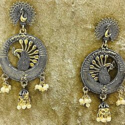 Indian Traditional Bollywood Oxidized Mugal Jhumka Jhumki Earrings Gift for Her