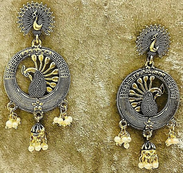 Indian Traditional Bollywood Oxidized Mugal Jhumka Jhumki Earrings Gift for Her