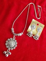 Necklace Set With Earrings Afghani Jewelry Tribal Indian Silver Oxidized Set