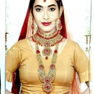 Ethnic Indian Bollywood Rani Haar Wedding Bridal Gold Plated Jewelry Set
