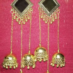 Earring Jhumki Drop/Dangle German Silver Plated Oxidized Bollywood Traditional