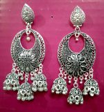 Oxidized Silver Plated Handmade Big Jhumka Jhumki Earrings Jewelry women