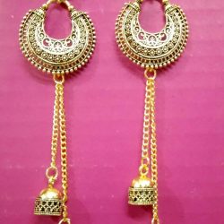 Traditional Retro Oxidized Silver Jhumka Earrings Indian Bollywood Jewelry Gifts