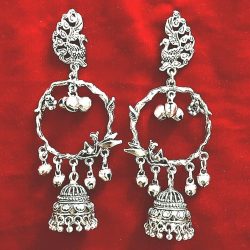 Indian Vintage Bollywood Oxidize Silver Plated Traditional Jhumka Jhumki Earring
