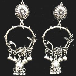 Indian Leaf Silver Bollywood Oxidized Mugal Jhumka Jhumki Earring Best Gift