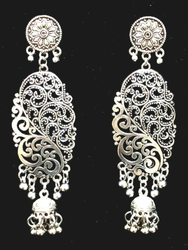 Indian Beautiful Party Wear Birthday Silver Oxidized Wedding Jhumki Earrings
