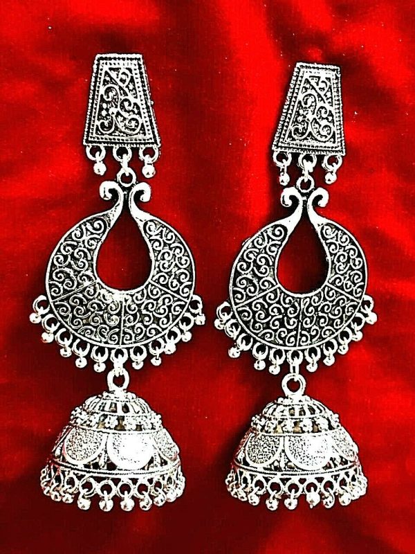 Indian Earrings Jewellery Gold Plated Jhumka Jhumki Dangle Pakistani oxidize