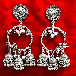 New Fashion Traditional Tribal Oxidized Jhumka Indian Bollywood Jewelry Earrings