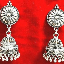 Fashion Indian Silver Plated Oxidized Latest Design Jumka Jumki Earring Women
