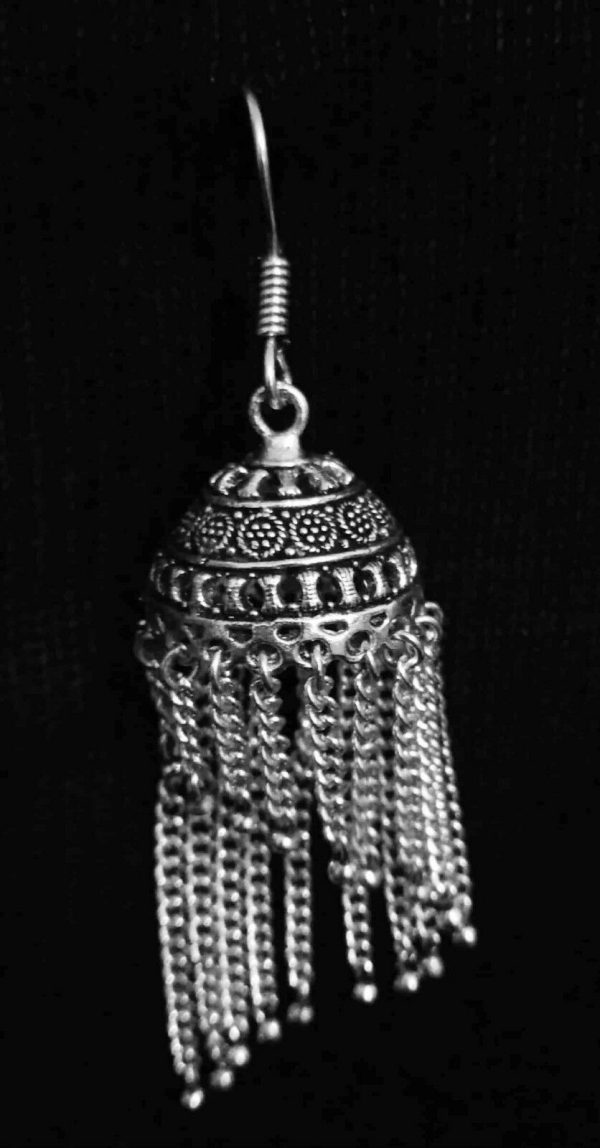 Indian Earrings Afgani Tribal Silver Plated Oxidized Bollywood Traditional