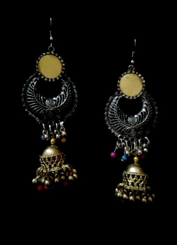 Indian Traditional Earrings Mugal Jhumka German Silver Plated Oxidized jewelry