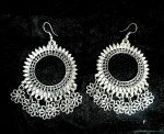 Antique Indian Traditional Kashmir Oxidized Jhumki Mughal Jhumka Silver Plated
