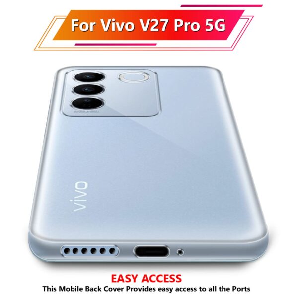 2mm For Vivo V27 Pro 5G Back Cover- Transparent New - Image 3