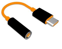 Orange Type C to 3.5 mm Audio Jack Connector, Noise Cancelling Headphones Converter Audio Cable Compatible with Oneplus 8, 8Pro / 7,7Pro, 7T /6T and Compatible Type c Device