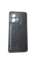 For Motorola Moto Edge 40 Neo Leather Back Cover - Black - Image 2