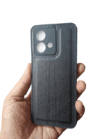 For Motorola Moto Edge 40 Neo Leather Back Cover - Black
