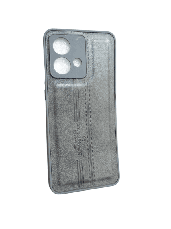 For Motorola Moto Edge 40 Neo Leather Back Cover - Grey - Image 3