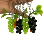 Grapes Shape Keychain Toy – Pack of 6 | Cute Mini Plastic Stress Relief Keychains for Kids, Adults, Gifting & Return Gifts | Compact Keyring Accessory for School Bag, Purse, Backpack (Multicolor)
