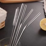 Reusable Stainless Steel Straws for Drinking with Brushes 8.5 Inches BPA-Free Metal, Thick, Long (2 Bent + 2 Straight +1 Brush) - Image 3