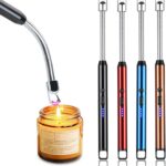 USB Rechargeable Electric Gas Lighter with Flexible Neck | Windproof & Flameless Arc Lighter for Kitchen, Candle, BBQ - 400 Uses in Single Charge