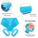 Silicone Back Scrubber Belt for Bathing | Dual Side Soft Bristles | Deep Exfoliation Body Brush with Handles | Reusable & Hygienic | Medium (Multicolor) - Image 3