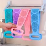 Silicone Back Scrubber Belt for Bathing | Dual Side Soft Bristles | Deep Exfoliation Body Brush with Handles | Reusable & Hygienic | Medium (Multicolor) - Image 2