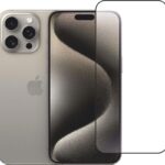 For iPhone 15 Pro Max Tempered Glass Black New