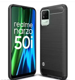 For Realme Narzo 50i Back Cover Black Armor New