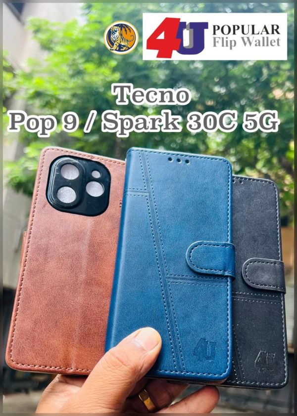 4U Tecno Pop 9 Flip Cover / Spark 30C 5G Flip Cover New - Image 2