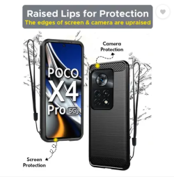 For Poco X4 Pro 5G Back Cover Black Armor New