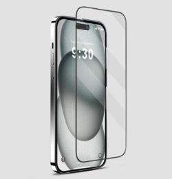 For iPhone 15 Tempered Glass Black New