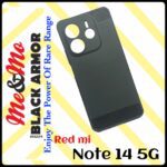 For Redmi Note 14 5G Back Cover - Black Armor - Image 9