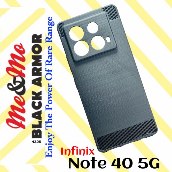 For Infinix Note 40 5G Back Cover - Black Armor - New - Image 2