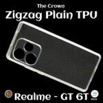 Zigzag Plain TPU Realme-GT 6T Back Cover - Transparent