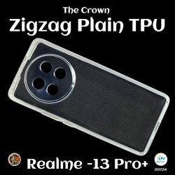 Zigzag Plain TPU Realme-13 Pro+ Back Cover - Transparent