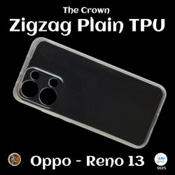 Zigzag Plain Tpu Oppo Reno 13 For Back Cover - Transparent