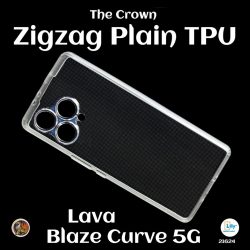 Zigzag Plain TPU Lava Blaze Curve 5G Back Cover - Transparent