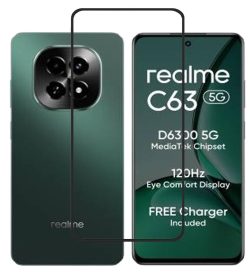 For Realme C63 Tempered Glass Black New