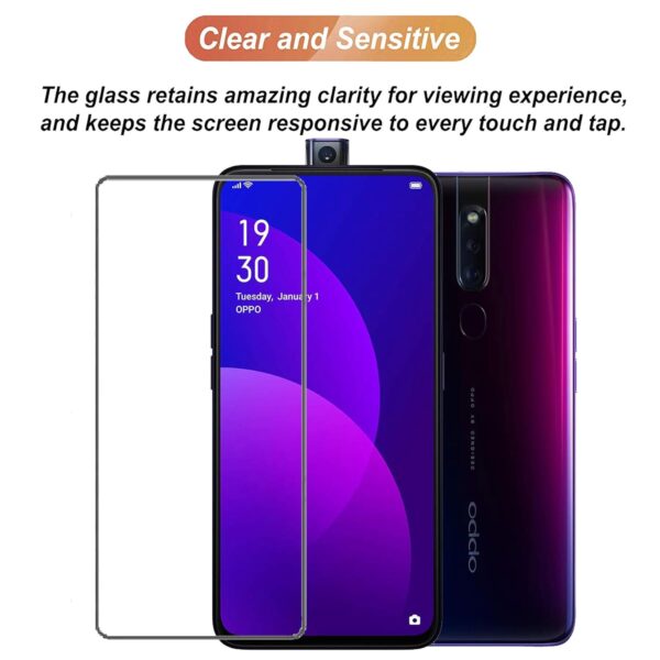 For Oppo F11 Pro Tempered Glass Black New - Image 2