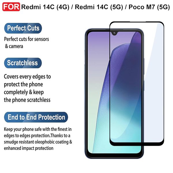 For Xiaomi Poco M7 Tempered Glass Black New - Image 8