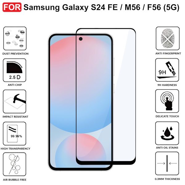For Samsung Galaxy M56 Tempered Glass Black New - Image 11