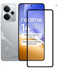 For Realme 14 5G Tempered Glass Black New