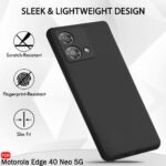 For Motorola Moto Edge 40 Neo Back Cover iBlack New - Image 9