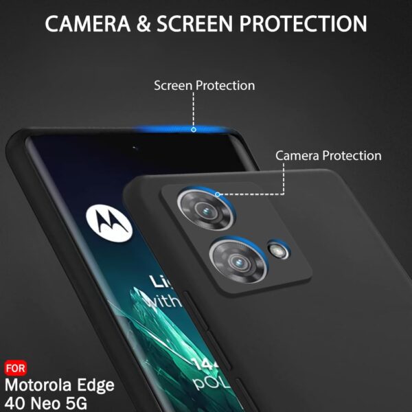 For Motorola Moto Edge 40 Neo Back Cover iBlack New - Image 6
