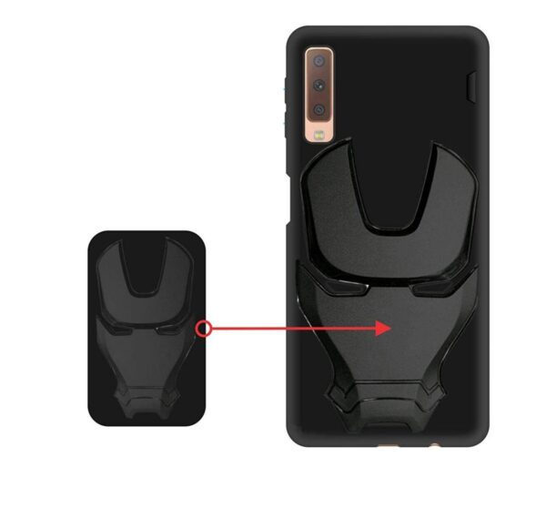 OO LALA JI 3D Marvel Avenger Logo Iron Man Back Cover  For Samsung  A7 2018 - Image 5