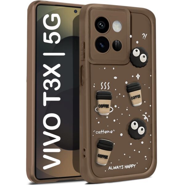 For Vivo T3X 5G Back Cover Girlish Coffee Case New - Image 2