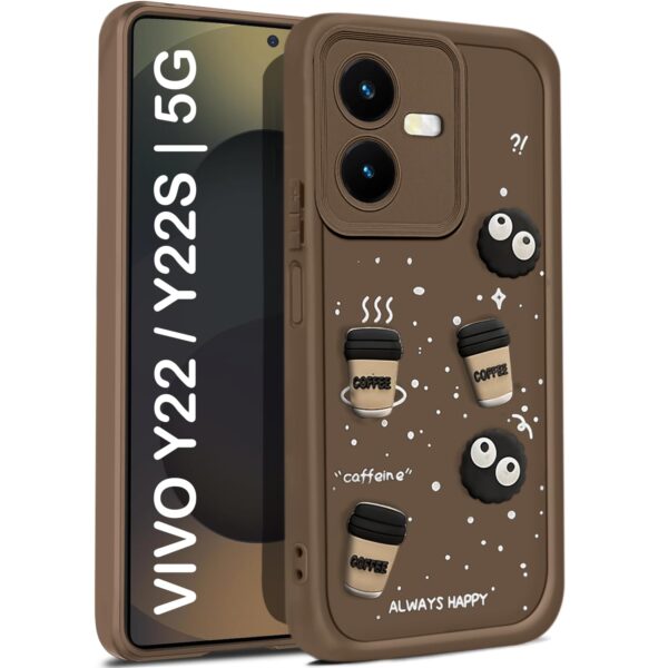 For Vivo Y22 5G Back Cover Girlish Coffee Case New - Image 2