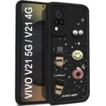 For Vivo V21 5G Back Cover Girlish Coffee Case New