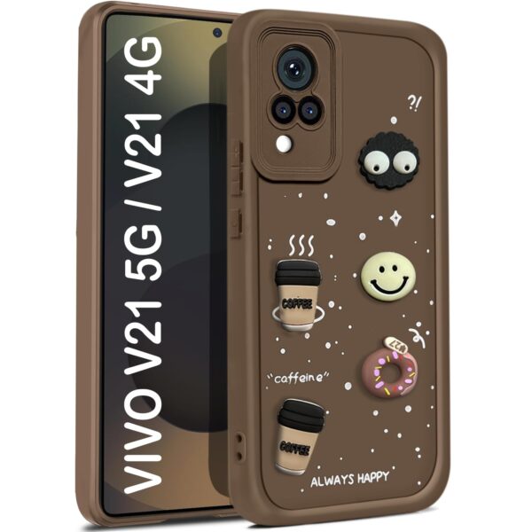 For Vivo V21 5G Back Cover Girlish Coffee Case New - Image 2