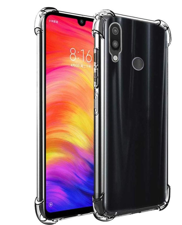 OO LALA JI Flexible Shockproof Crystal Clear TPU Soft Back Cover Case with Cushioned Edges for Ultimate Protection (Redmi MI Note-7Pro) - Transparent - Image 2